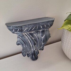 Vintage Navy Blue & white shelf Pottery Wall Display Shelf